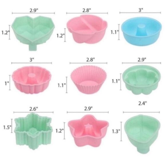 New 27 Pcs Reusable Silicone Cupcake Baking Cups /Muffin and Non-Stick Muffin - Picture 4 of 12